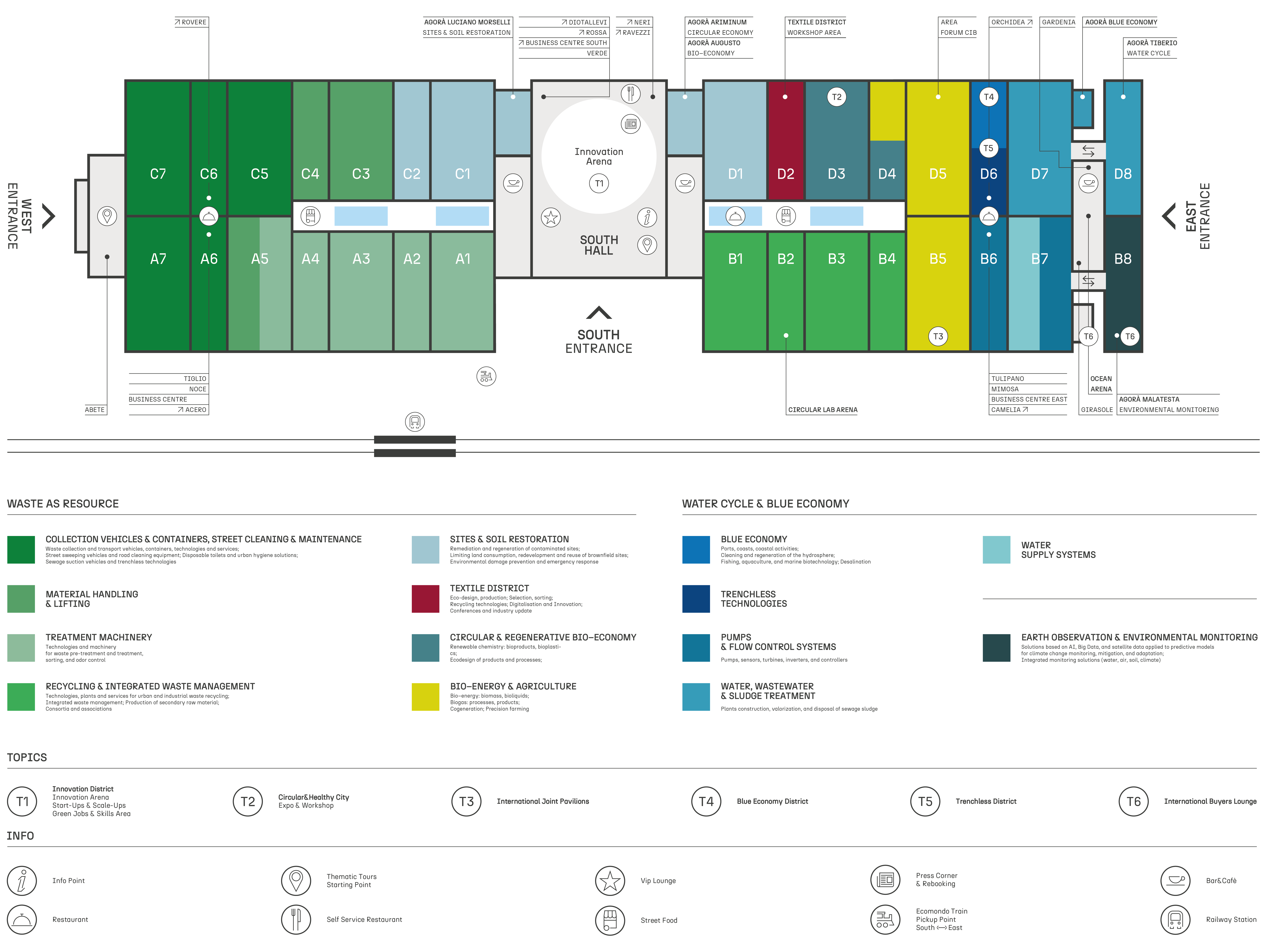 Layout dei padiglioni di Ecomondo 2026